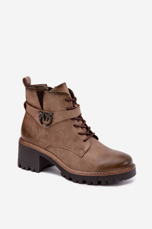 Soojad naiste ankle boots pruunis Calielle