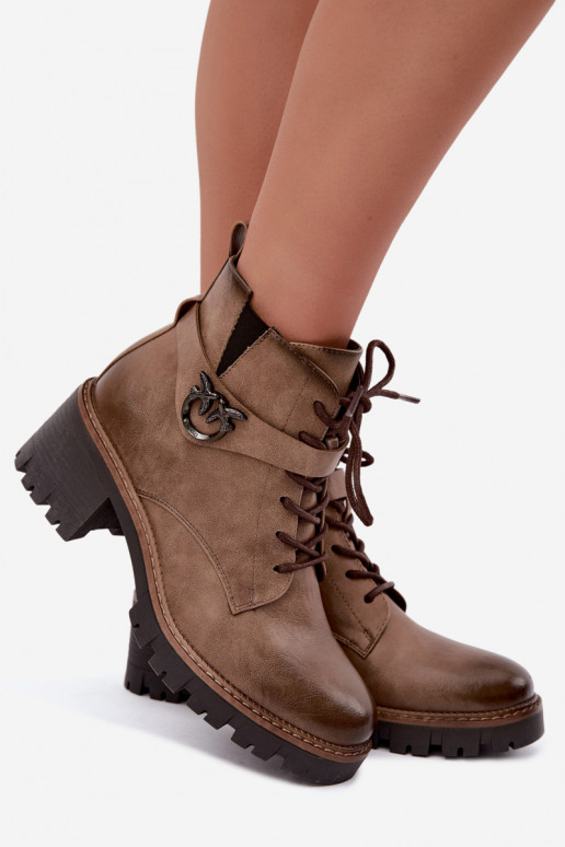 Soojad naiste ankle boots pruunis Calielle