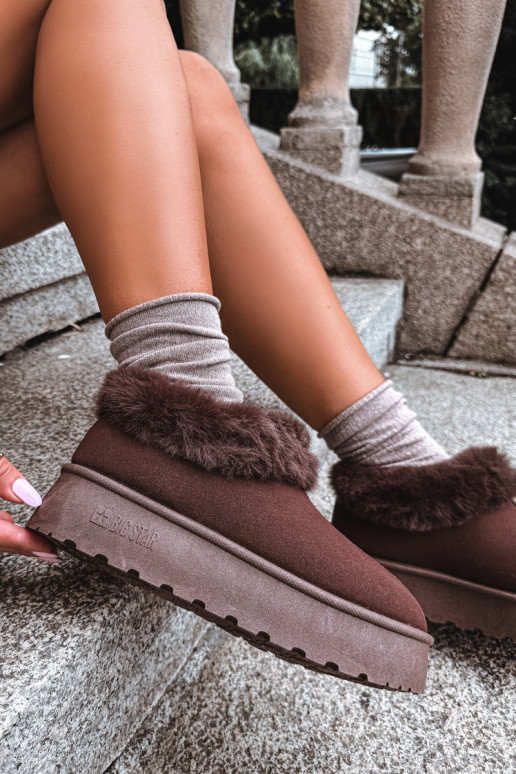 Lume saapad platvormiga ja karusnahaga Big Star UU274203 šokolaadi