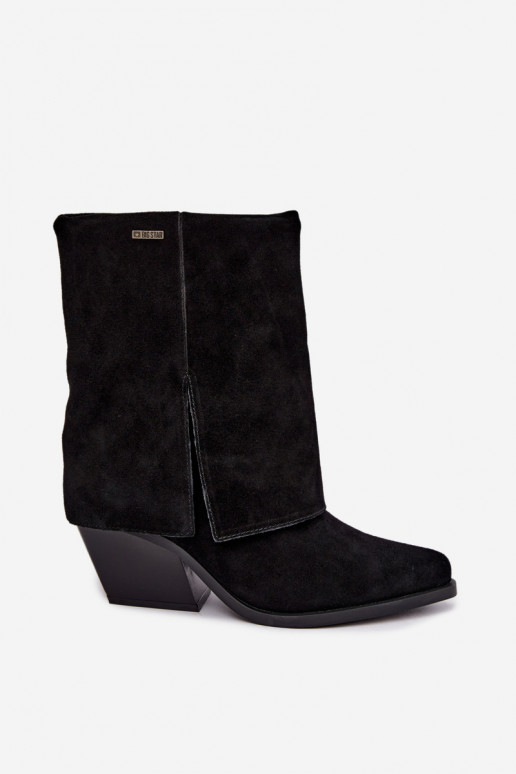 Koboi stiilis ankle boots konts looduslikust nubukist Big Star UU274113 must