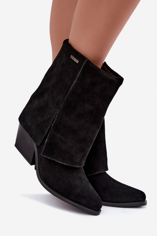 Koboi stiilis ankle boots konts looduslikust nubukist Big Star UU274113 must