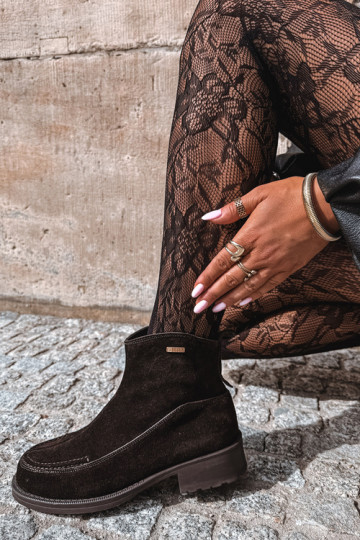looduslikust suedes soojustatud saapad naistele Big Star UU274602 šokolaadi värv 2