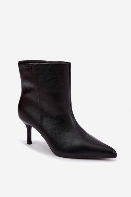 Ankle boots õhukeste kontsade ja soojustusega, slip-on Big Star UU274494 must