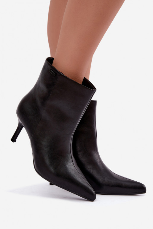 Ankle boots õhukeste kontsade ja soojustusega, slip-on Big Star UU274494 must