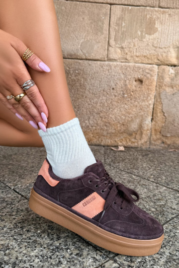 kunstsuede sneakers mudel saapad naistele soojustatud Big Star UU274770 šokolaadi värv
