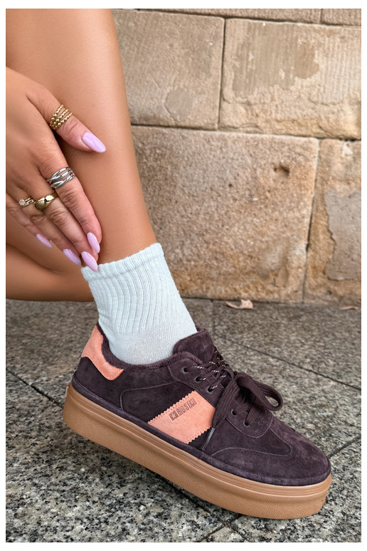 kunstsuede sneakers mudel saapad naistele soojustatud Big Star UU274770 šokolaadi värv
