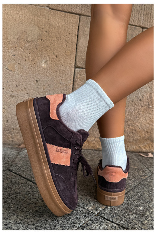 kunstsuede sneakers mudel saapad naistele soojustatud Big Star UU274770 šokolaadi värv