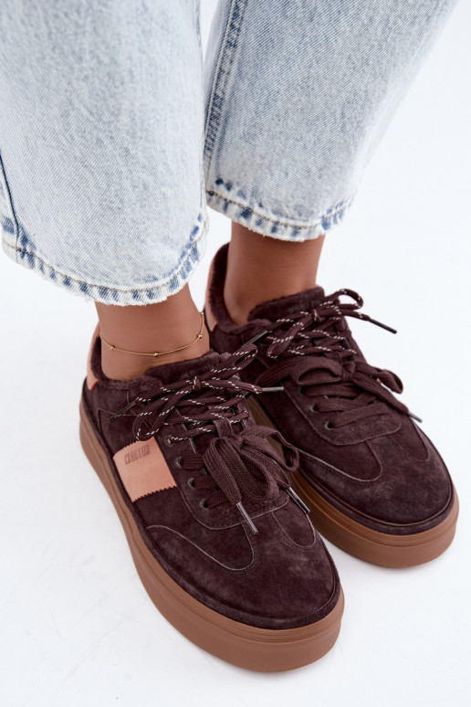kunstsuede sneakers mudel saapad naistele soojustatud Big Star UU274770 šokolaadi värv