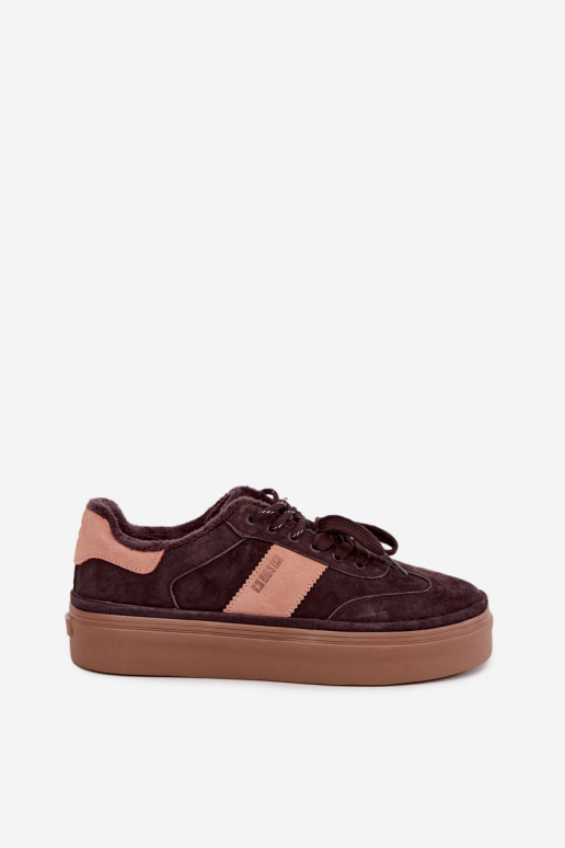 kunstsuede sneakers mudel saapad naistele soojustatud Big Star UU274770 šokolaadi värv
