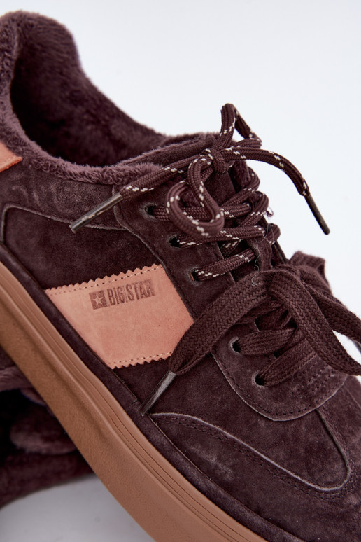 kunstsuede sneakers mudel saapad naistele soojustatud Big Star UU274770 šokolaadi värv