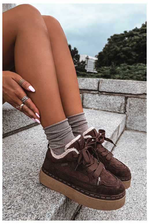 Lukuga lume saapad platvormiga Big Star UU274188 šokolaadi