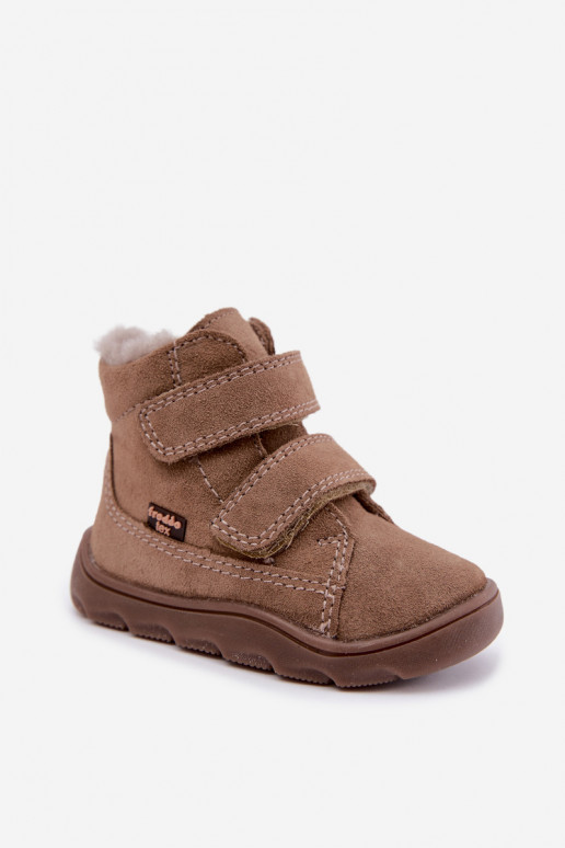 Nahast laste lumesaapad Barefoot Froddo G2110151-8 liivavärvi