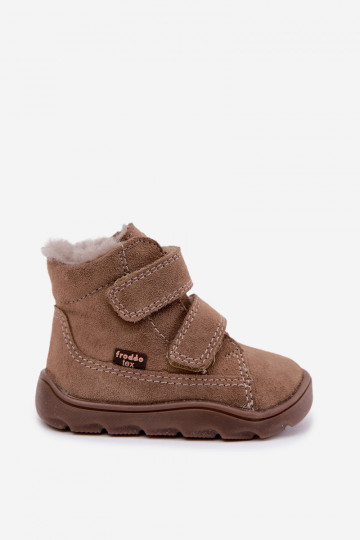 Nahast laste lumesaapad Barefoot Froddo G2110151-8 liivavärvi 2