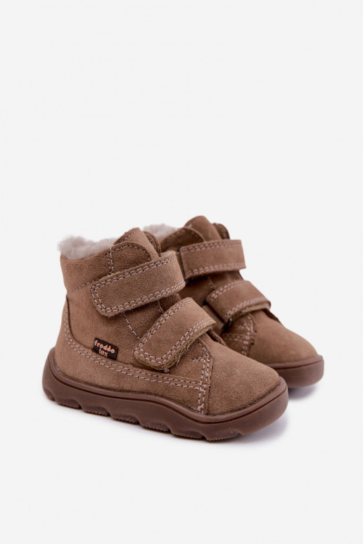 Nahast laste lumesaapad Barefoot Froddo G2110151-8 liivavärvi