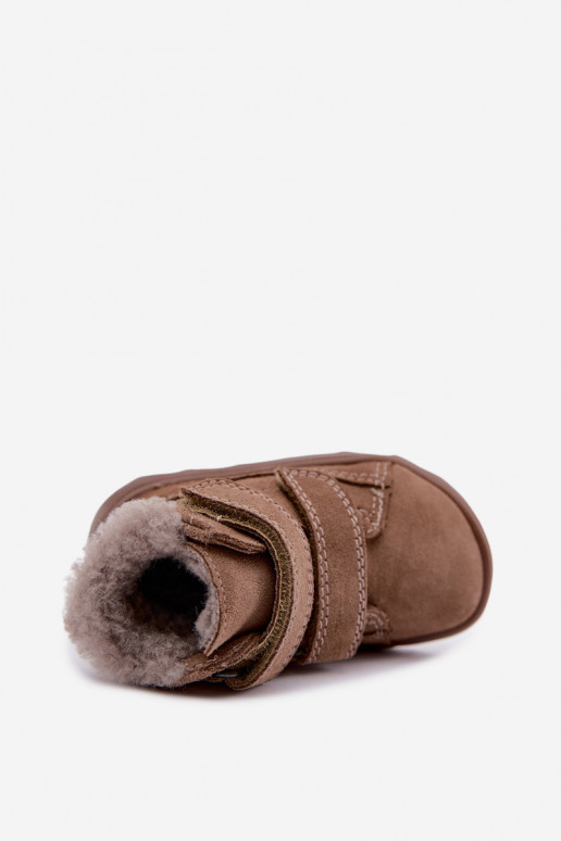 Nahast laste lumesaapad Barefoot Froddo G2110151-8 liivavärvi