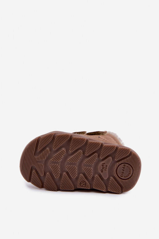 Nahast laste lumesaapad Barefoot Froddo G2110151-8 liivavärvi