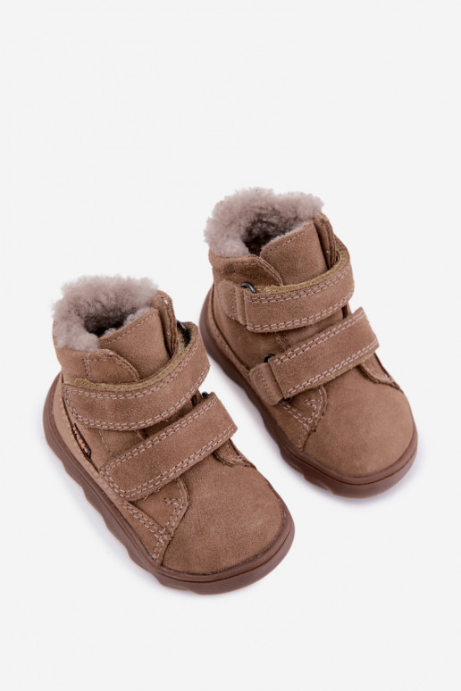 Nahast laste lumesaapad Barefoot Froddo G2110151-8 liivavärvi