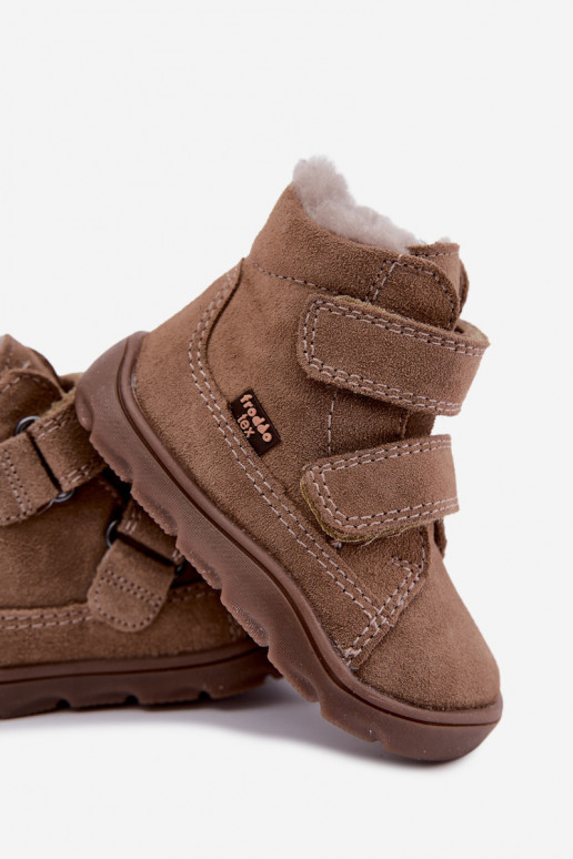 Nahast laste lumesaapad Barefoot Froddo G2110151-8 liivavärvi