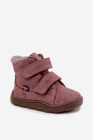 Nahast laste lumesaapad Barefoot Froddo G2110151 roosa värvi