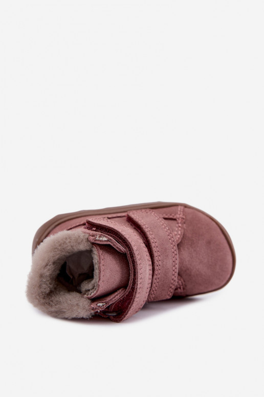 Nahast laste lumesaapad Barefoot Froddo G2110151 roosa värvi