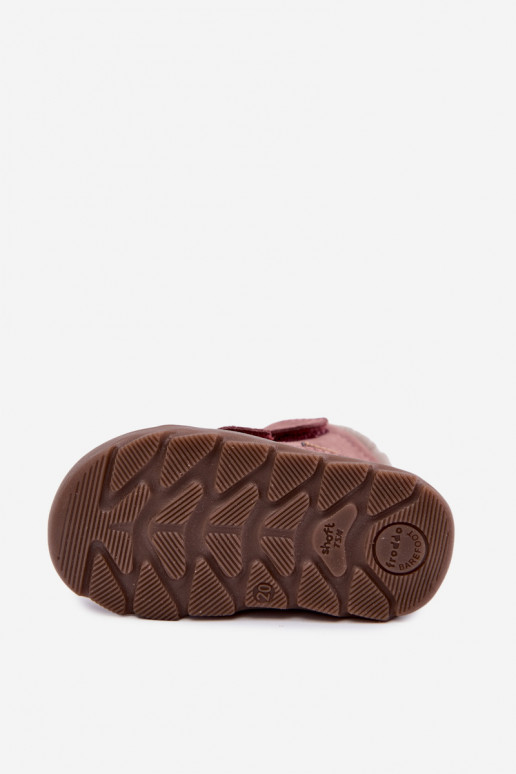 Nahast laste lumesaapad Barefoot Froddo G2110151 roosa värvi