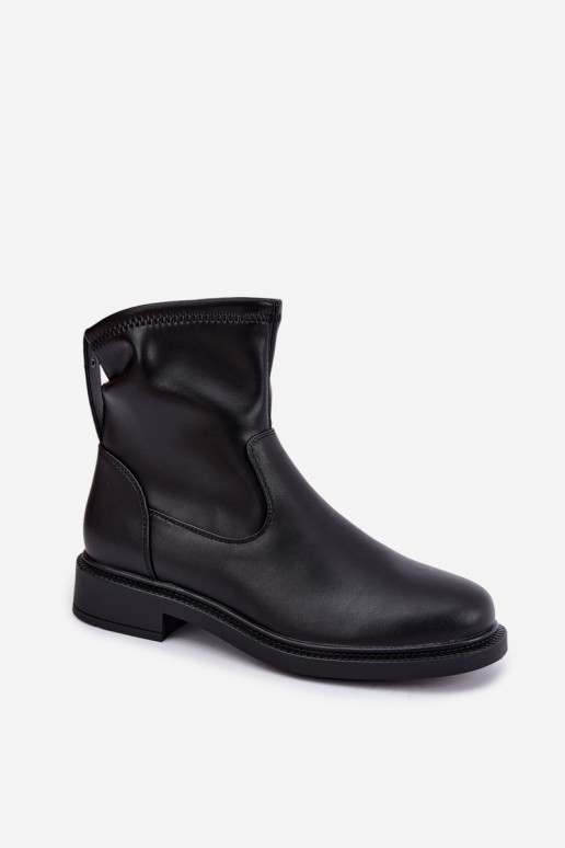 Tehisnaha isoleeritud ankle saapad laiemate kontsadega Sergio Leone BT-62 mustad