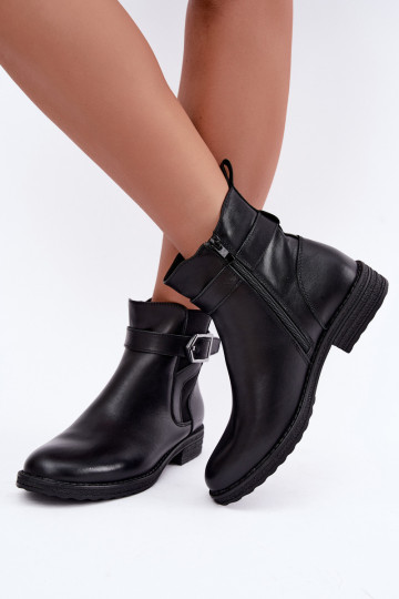 Isolatsiooniga naiste ankle saapad kunstnahast kinnitustega mustad Sergio Leone BT-43 2