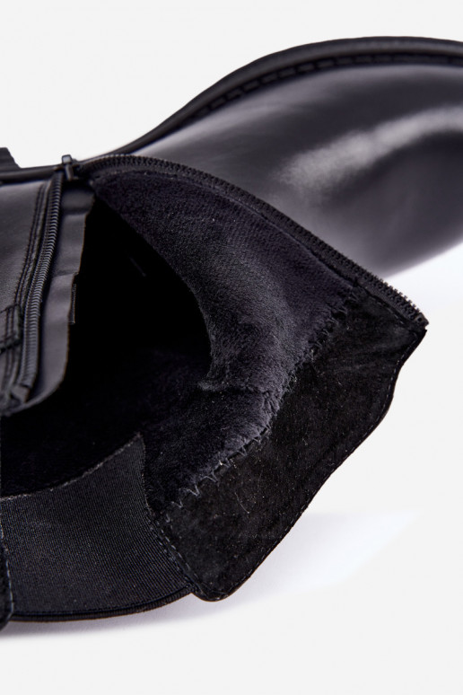 Isolatsiooniga naiste ankle saapad kunstnahast kinnitustega mustad Sergio Leone BT-43