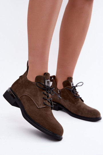 Tehisnahk poolsaapad Vinceza 89151 khaki värvi