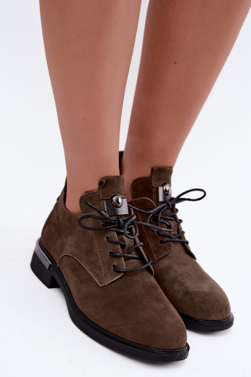 Tehisnahk poolsaapad Vinceza 89151 khaki värvi