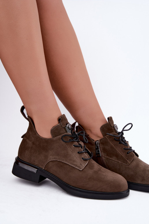 Tehisnahk poolsaapad Vinceza 89151 khaki värvi