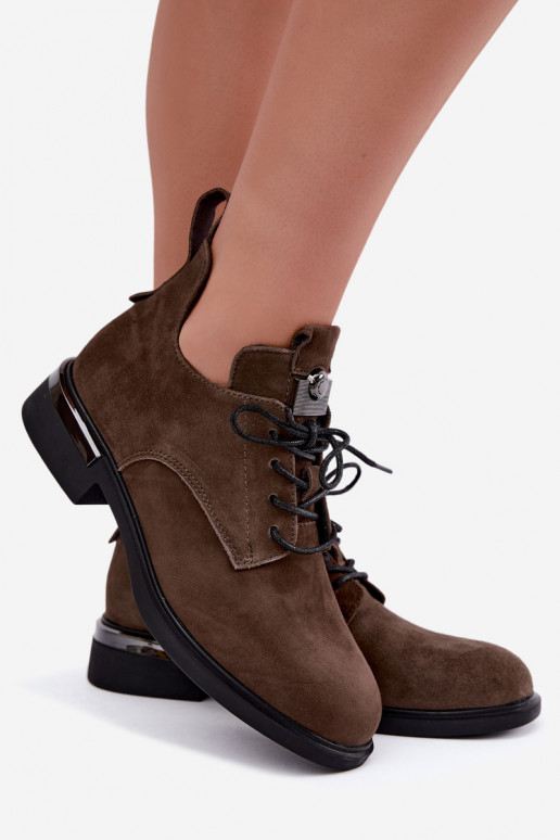 Tehisnahk poolsaapad Vinceza 89151 khaki värvi
