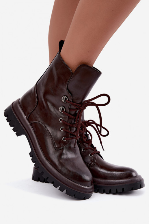Tehisnahast soojustatud burgundi värvi naiste tööde potisaapad Amarelle