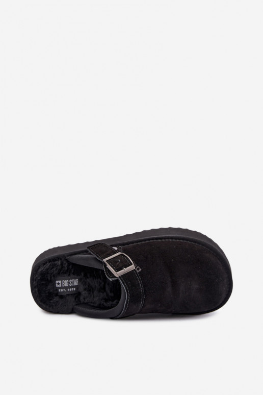 Tehisvelu mustad lume saapad platvormiga ja klambritega Big Star UU274698