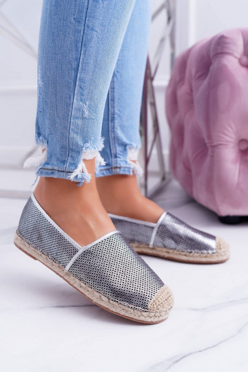 Lu Boo hõbedased pitsilised espadrillid Kimchi