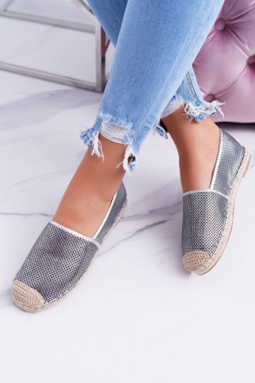 Lu Boo hõbedased pitsilised espadrillid Kimchi 2