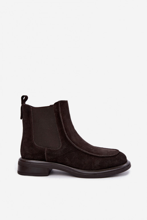 Naiste soojendusega ankle boots kunstnahast Sergio Leone BT-31 šokolaad