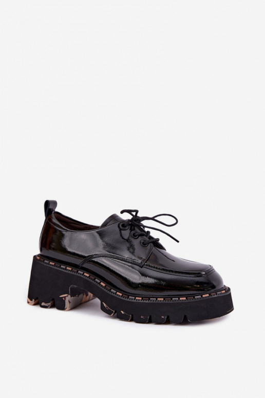 Läikivad nahk naiste loaferid Klocke Artiker 59C0279 mustad