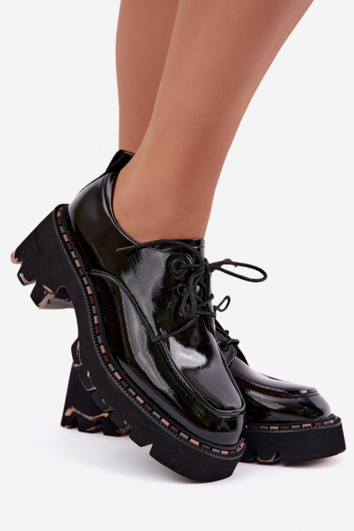 Läikivad nahk naiste loaferid Klocke Artiker 59C0279 mustad