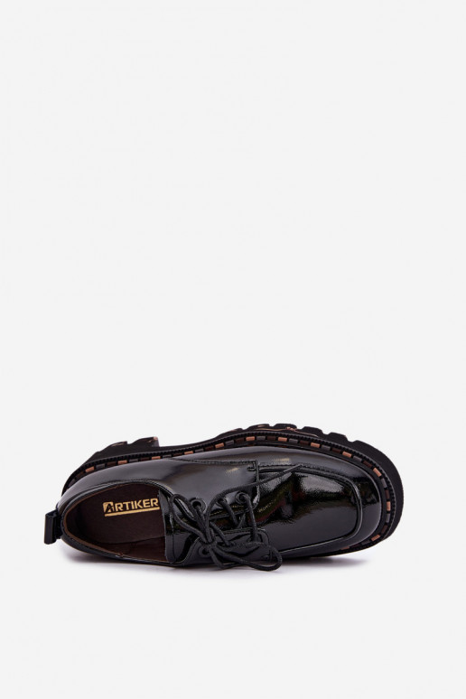Läikivad nahk naiste loaferid Klocke Artiker 59C0279 mustad