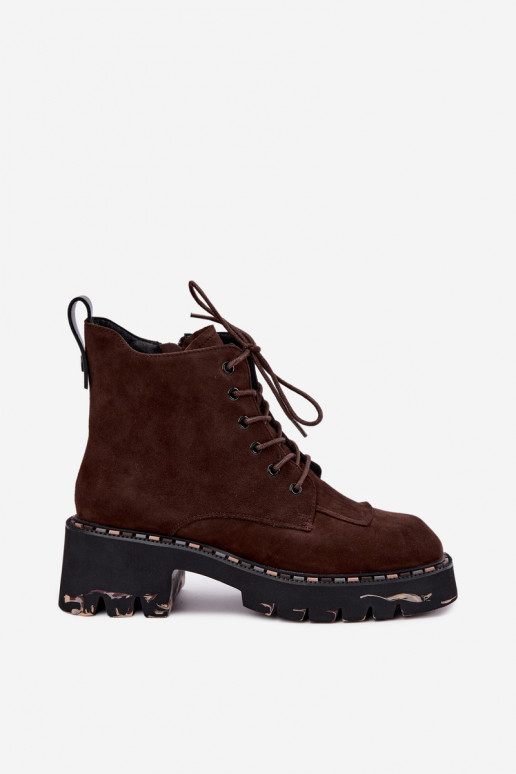Soojendusega ankle boots kunstnahast Artiker 59C0247 šokolaad