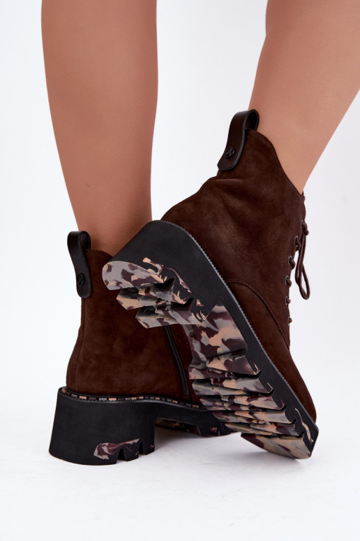 Soojendusega ankle boots kunstnahast Artiker 59C0247 šokolaad
