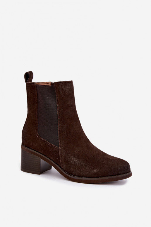 Stiilsed soojendusega ankle boots kunstnahast Klocke Vinceza 133105 šokolaad
