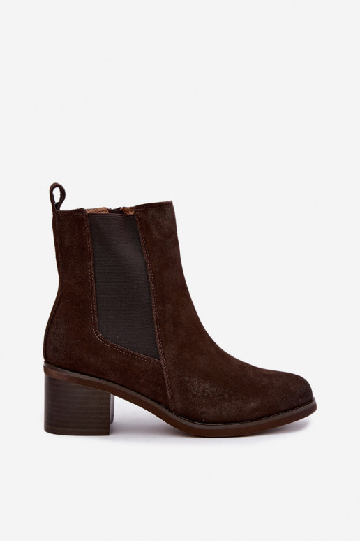 Stiilsed soojendusega ankle boots kunstnahast Klocke Vinceza 133105 šokolaad