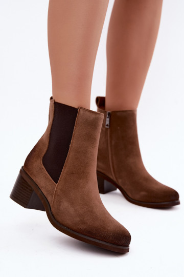 Stiilsed soojendusega ankle boots kunstnahast Klocke Vinceza 133105 pruun 2