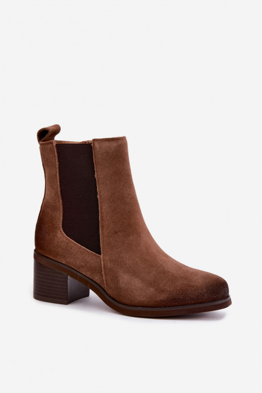 Stiilsed soojendusega ankle boots kunstnahast Klocke Vinceza 133105 pruun