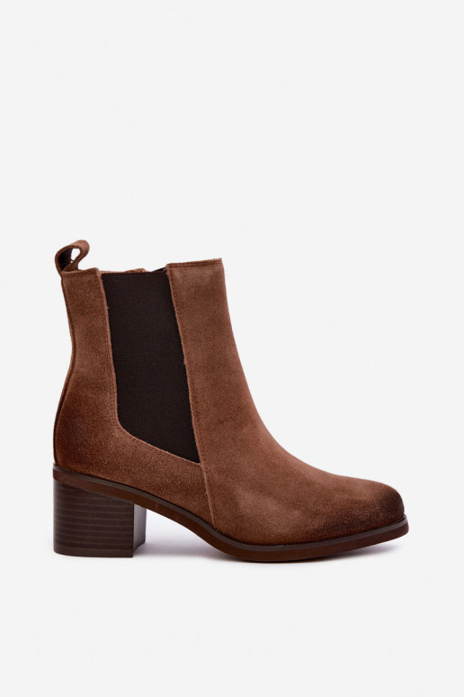 Stiilsed soojendusega ankle boots kunstnahast Klocke Vinceza 133105 pruun