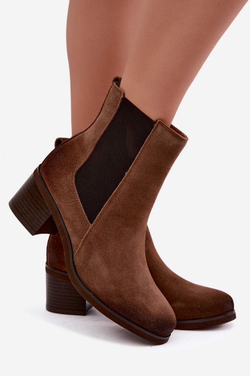 Stiilsed soojendusega ankle boots kunstnahast Klocke Vinceza 133105 pruun