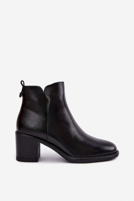 Isolatsiooniga ankle boots kontsadega mustas värvuses Vinceza 58650