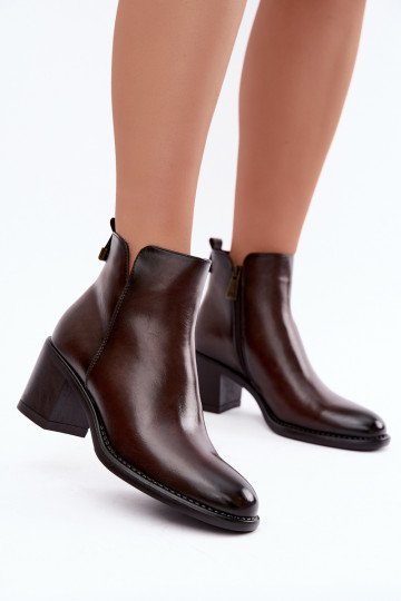 Isolatsiooniga ankle boots kontsadega tumepruunis värvuses Vinceza 58650 2